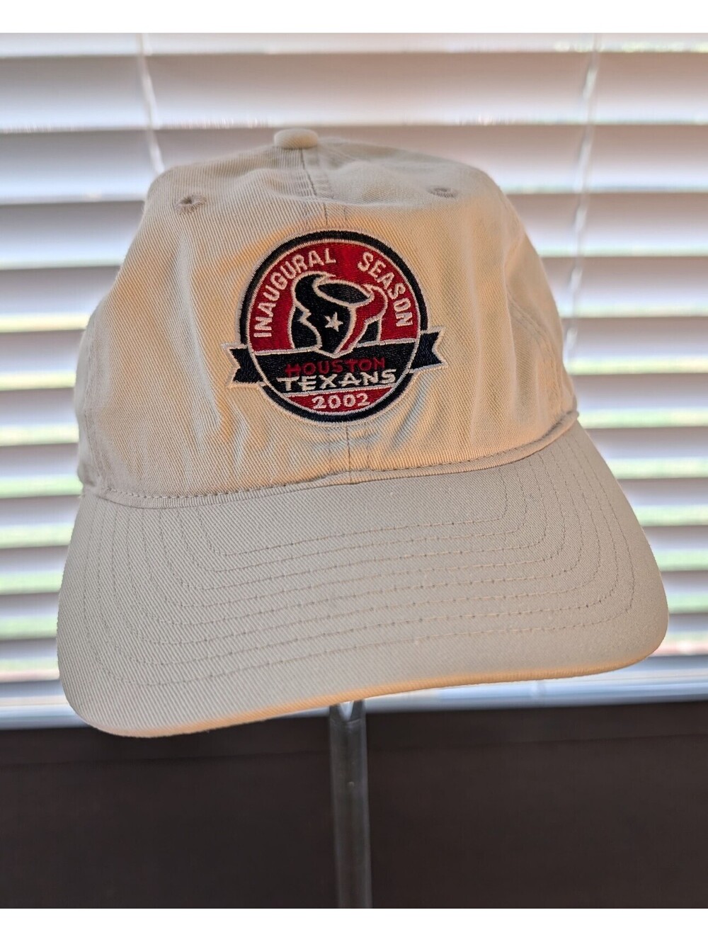 Vintage Reebok Houston Texans 2002 Inaugural Season Strapback Hat Cap OS Khaki